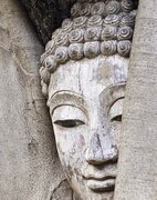 Tegelsticker boeddha hout 15x15cm