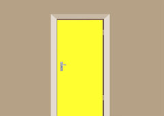deursticker geel