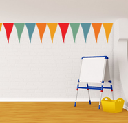 Muurstickers feest vlaggen  (1 vel)
