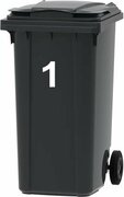 Containersticker huisnummersticker 3 wit (16,5cm)