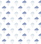 lineafix statisch raamfolie wolkjes blauw