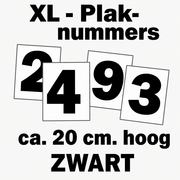XL huisnummer/container stickers Zwart 20CM