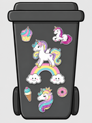 Containerstickers unicorn regenboog