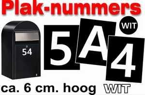 Huisnummer / container stickers Wit