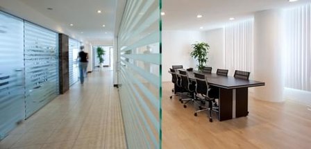 Statisch raamfolie office strepen (geschikt voor dubbel, HR+ en HR++ glas) (46cm) 