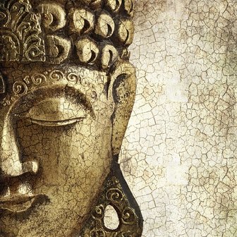 Tegelsticker boeddha goud 15x15cm