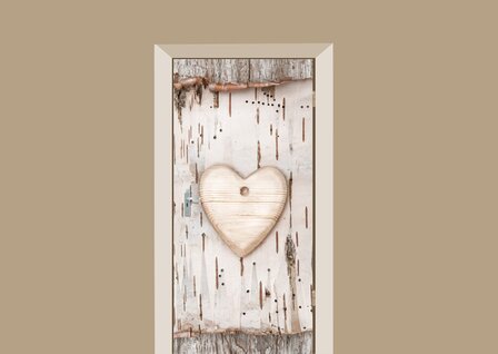 houten hart op boomschors