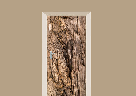 deursticker hout boomschors bruin