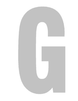 Plakletter grijs 10cm: G