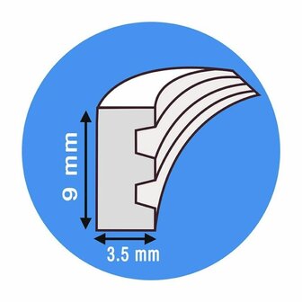 Zelfklevende tochtstrip voor ramen en deuren wit E-profiel 3,5x9mm (18 meter)