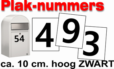 mythologie Fjord Doorzichtig Huisnummer / container sticker zwart 10cm