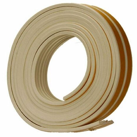Zelfklevende tochtstrip voor ramen en deuren wit E-profiel 3,5x9mm (6 meter)