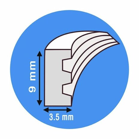 Zelfklevende tochtstrip voor ramen en deuren wit E-profiel 3,5x9mm (6 meter)