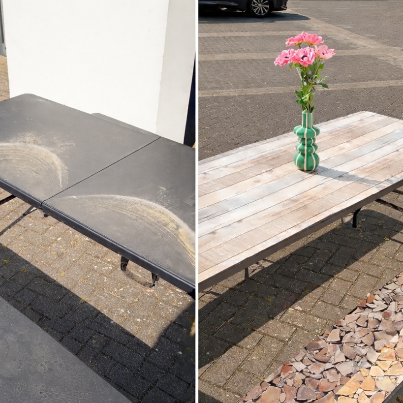 Plakfolie tuintafel DIY
