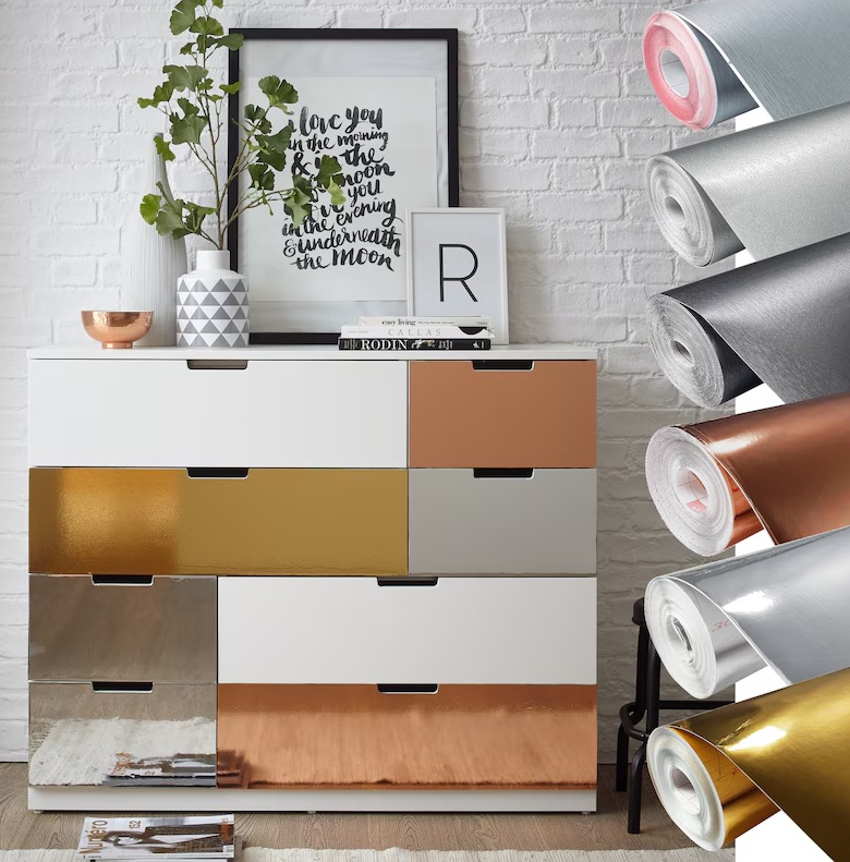 Plakfolie goud en metallic kastje