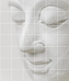 Foto tegelsticker 15x15 'Boeddha wit' 105x90 cm hxb_