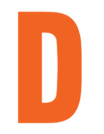 Plakletter oranje 10cm: D