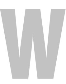 Plakletter grijs 10cm: W