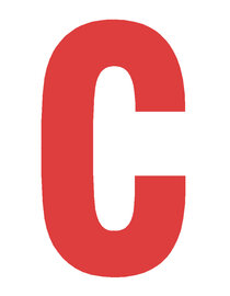 Plakletter rood 10cm: C