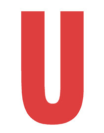 Plakletter rood 10cm: U