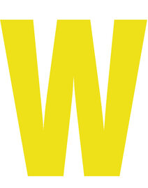 Plakletter geel 10cm: W