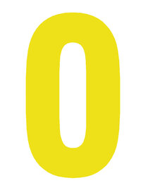 Plakletter geel 10cm: O