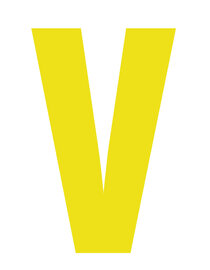 Plakletter geel 10cm: V