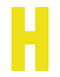 Plakletter geel 10cm: H