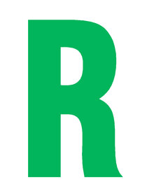 Plakletter groen 10cm: R