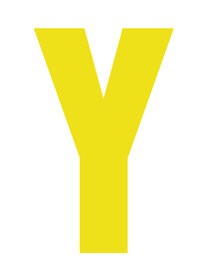 Plakletter geel 10cm: Y