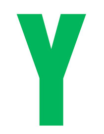 Plakletter groen 10cm: Y