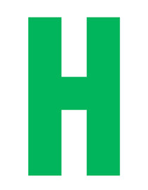 Plakletter groen 10cm: H