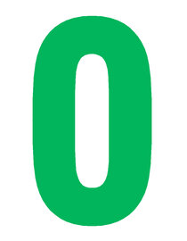 Plakletter groen 10cm: O