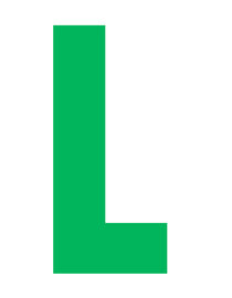 Plakletter groen 10cm: L