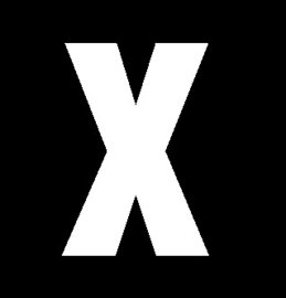 Plakletter wit 8cm: X