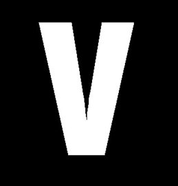 Plakletter wit 8cm: V