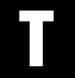 Plakletter wit 8cm: T