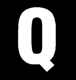 Plakletter wit 8cm: Q