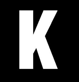 Plakletter wit 8cm: K