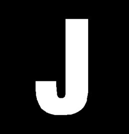 Plakletter wit 8cm: J