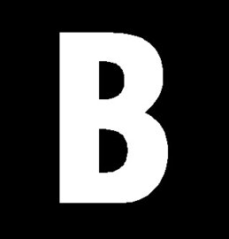 Plakletter wit 8cm: B