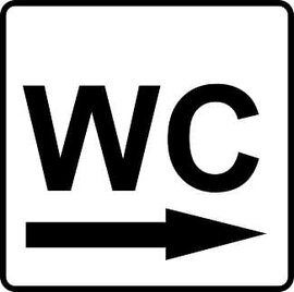 XL sticker WC rechts (16.5x16.5cm)