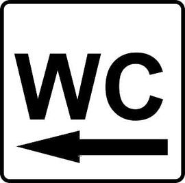 XL sticker WC links (16.5x16.5cm)