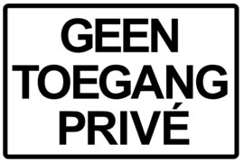 XL sticker geen toegang privé (19.5x28.5cm)