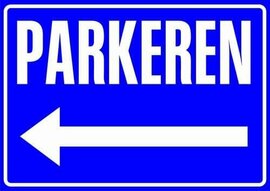 XL Sticker Parkeren links  (19.5x28.5cm)