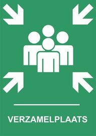 XL sticker Verzamelplaats (19.5x28.5cm)