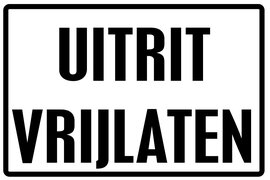 XL sticker Uitrit vrijlaten (19.5x28.5cm)
