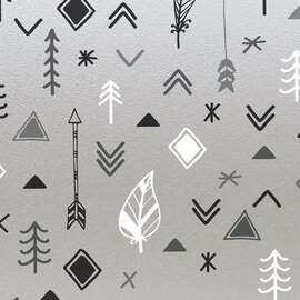 Statisch raamfolie bohemian 46cm (geschikt voor dubbel, HR+ en HR++ glas)