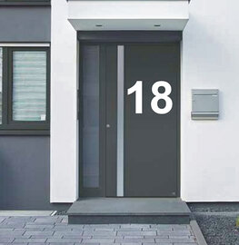 Huisnummer sticker groot mat wit 100cm hoog