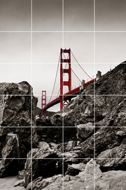 Foto tegelsticker 15x15 'Golden gate bridge' 90x60 cm hxb